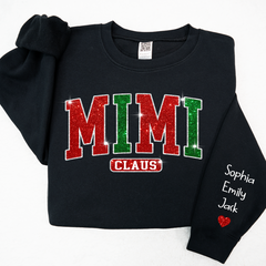 Lofaris Mimi Glitter Grandkid Christmas Custom Sweatshirt