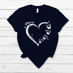 Lofaris Mimi Grandkids Hearts Butterfly Mothers Day T-Shirt