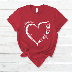 Lofaris Mimi Grandkids Hearts Butterfly Mothers Day T-Shirt