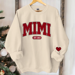 Lofaris Mimi Grandma And Kids Glitter Red Custom Sweatshirt