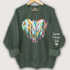 Lofaris Mimi Hearts Fall Autumn Color Clipart Grandkids Name Sweatshirt