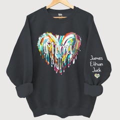 Lofaris Mimi Hearts Fall Autumn Color Clipart Grandkids Name Sweatshirt