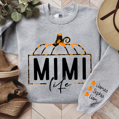 Lofaris Mimi Life Pumpkin Fall Autumn Sweatshirt Custom & Kids Grandma Gift TH