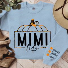 Lofaris Mimi Life Pumpkin Fall Autumn Sweatshirt Custom & Kids Grandma Gift TH