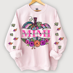 Lofaris Mimi Painted Pumpkin Floral Autumn Custom Sweatshirt