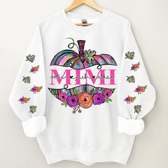 Lofaris Mimi Painted Pumpkin Floral Autumn Custom Sweatshirt