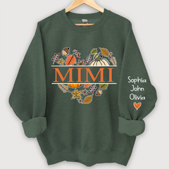 Lofaris Mimi pumpkin fall autumn And Grandkids Sweatshirt