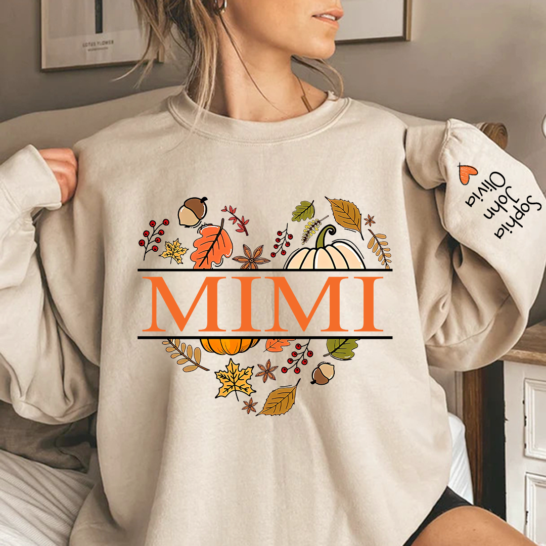 Lofaris Mimi pumpkin fall autumn And Grandkids Sweatshirt