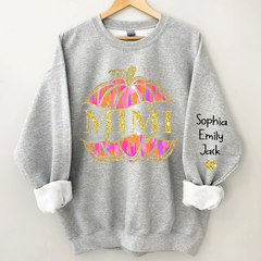 Lofaris Mimi Pumpkin Glitter Kids Autumn Custom Sweatshirt