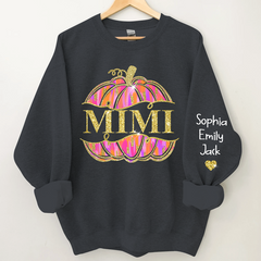 Lofaris Mimi Pumpkin Glitter Kids Autumn Custom Sweatshirt