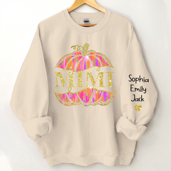 Lofaris Mimi Pumpkin Glitter Kids Autumn Custom Sweatshirt