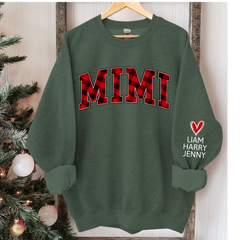 Lofaris Mimi Red Black Plaid Christmas Custom Sweatshirt