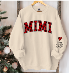 Lofaris Mimi Red Black Plaid Christmas Custom Sweatshirt