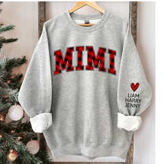 Lofaris Mimi Red Black Plaid Christmas Custom Sweatshirt