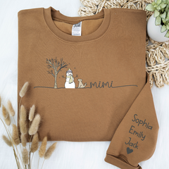 Lofaris Mimi Snowman Grandkids Custom Christmas Sweatshirt