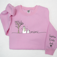 Lofaris Mimi Snowman Tree Winter Christmas Custom Sweatshirt