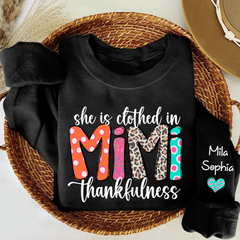 Lofaris Personalized Dots Mimi Thankfulness Kids Sweatshirt