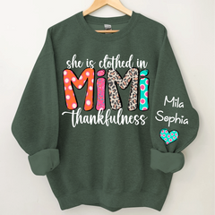 Lofaris Personalized Dots Mimi Thankfulness Kids Sweatshirt