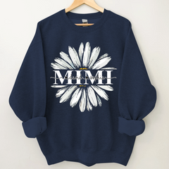 Lofaris Custom Mimi White Daisy Flower Grandkid Sweatshirt