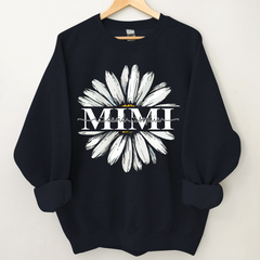 Lofaris Custom Mimi White Daisy Flower Grandkid Sweatshirt