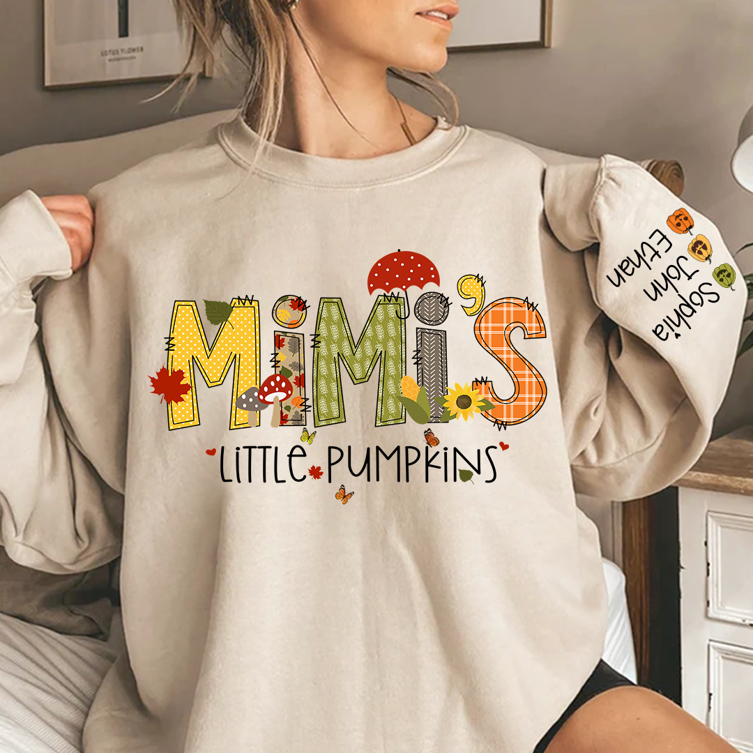 Lofaris Mimi¡¯s Little Pumpkins Autumn Doodle Alphabet And Grandkids Sweatshirt