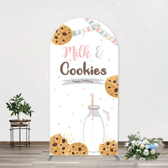 Lofaris Mink And Cookies Healthy White Arch Birthday Backdrop