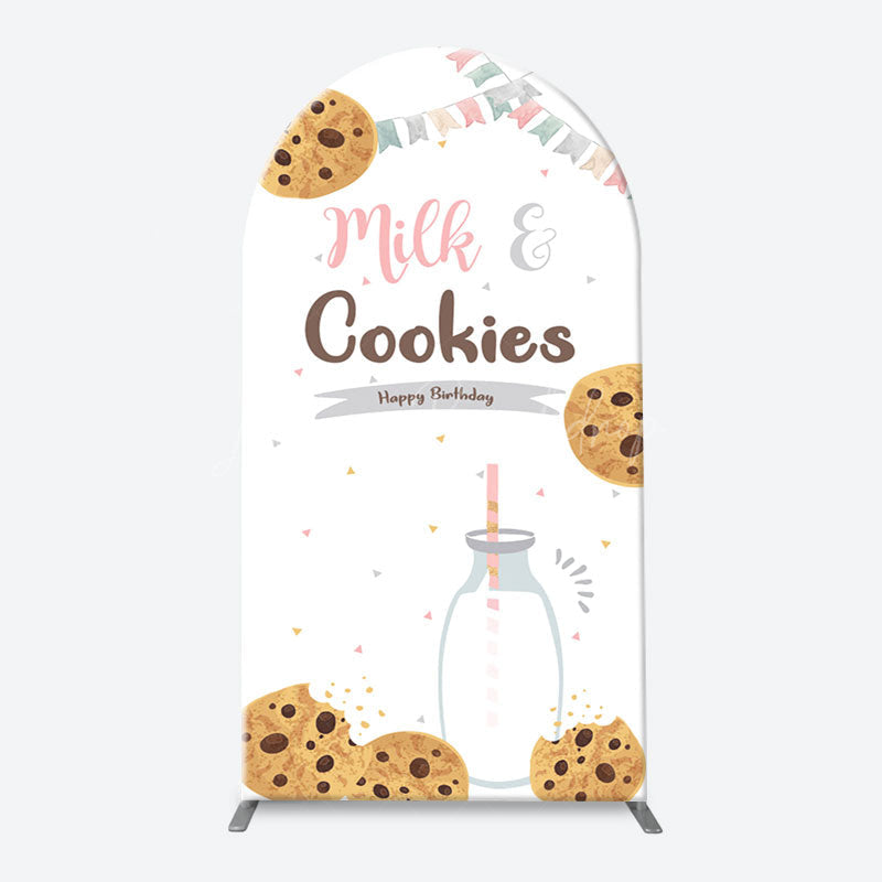 Lofaris Mink And Cookies Healthy White Arch Birthday Backdrop