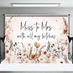 Lofaris Miss To Mrs Pink Floral Spring Bridal Shower Backdrop