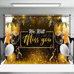 Lofaris Miss You Glitter Balloons Ribbon Retirement Backdrop