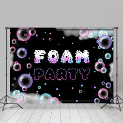 Lofaris Mist Colorful Bubbles Stars Black Foam Party Backdrop