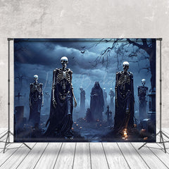 Lofaris Misty Night Skeleton Ghastly Halloween Backdrop