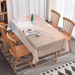 Lofaris Modern Beige Rectangle Tablecloth for Cafe Restaurant