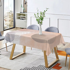 Lofaris Modern Beige Rectangle Tablecloth for Cafe Restaurant