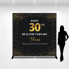 Lofaris Modern Black Gold Retirement Custom Photo Booth Backdrop