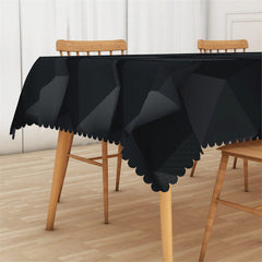 Lofaris Modern Black Rhombohedron Seamy Side Tablecloth