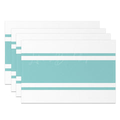 Lofaris Modern Cyan Stripe Simple Dining Set Of 4 Placemats