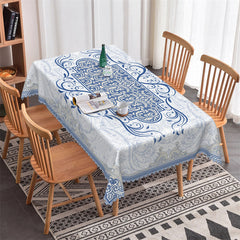 Lofaris Modern Elegant Blue Rectangle Tablecloth