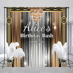 Lofaris Modern Gatsby Custom Name Birthday Party Backdrop