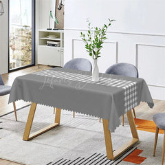 Lofaris Modern Gingham Indoor Black Rectangle Tablecloth