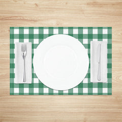 Lofaris Modern Green White Plaid Dining Set Of 4 Placemats