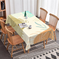 Lofaris Modern Leaves Pattern Tablecloth For Dining Room