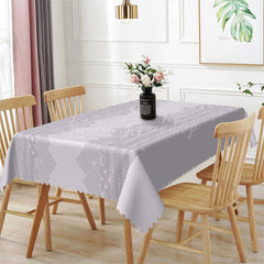 Lofaris Modern Lilac Irregular Stripes Rectangle Tablecloth