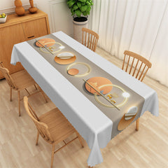 Lofaris Modern Luminous Circle Pattern Gary Brown Tablecloth