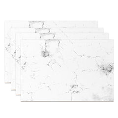 Lofaris Modern Luxury White Grey Marble Set Of 4 Placemats