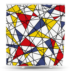 Lofaris Modern Multicolor Geometric Shower Bathroom Curtain