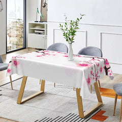 Lofaris Modern Pink Flowers Spring Rectangle Tablecloth