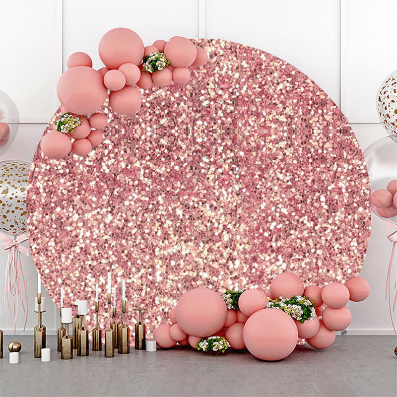 Lofaris Modern Rose Gold Sequins Round Birthday Backdrop