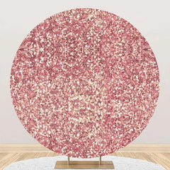 Lofaris Modern Rose Gold Sequins Round Birthday Backdrop