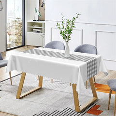 Lofaris Modern Simple Gray Checkered Rectangle Tablecloth