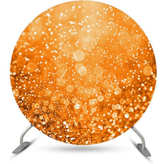 Lofaris Modern Sparkling Orange Round Birthday Backdrop